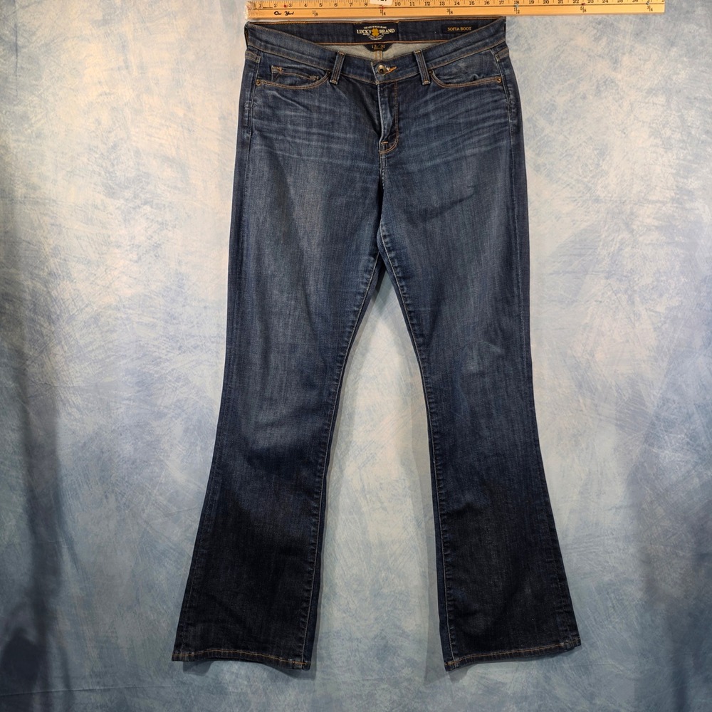 Lucky Brand Sofia Boot Jeans 12/31 Regular Dark Wash Lace‎ Back Pocket Bootcut